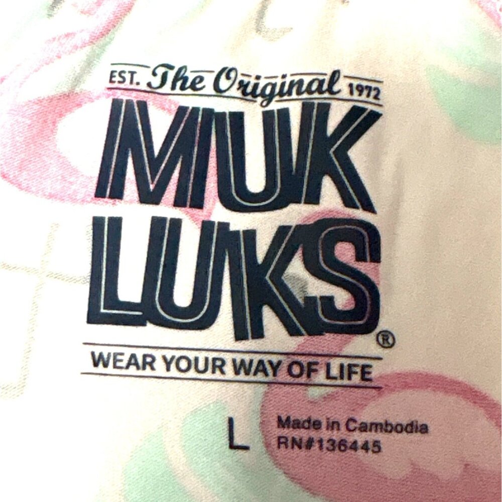 NWT Muk Luks Womens Flamingo Print Pajama Pants L Lightweight Soft Pink - Picture 4 of 7